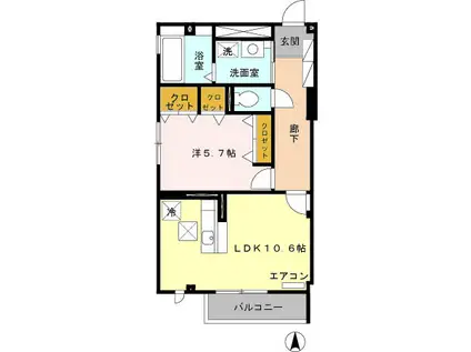 CHERRY COURT(1LDK/1階)の間取り写真