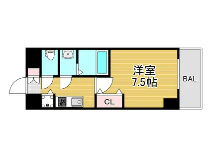 ONE ROOF FLAT FUKUSHIMA(1K/2階)の間取り写真