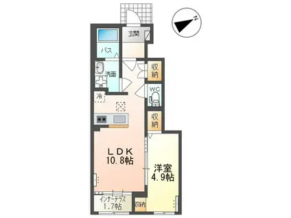 グランデールパレス(1LDK/1階)の間取り写真