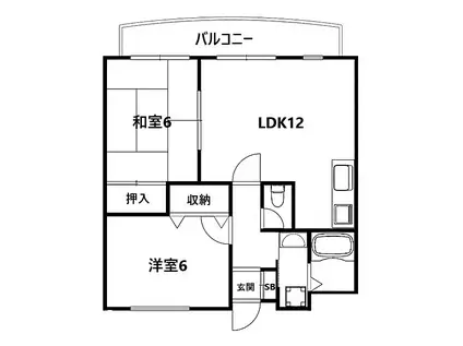 アクティモリノブ(2LDK/4階)の間取り写真
