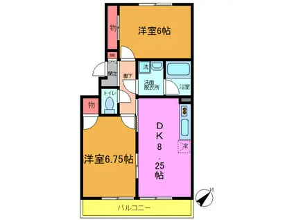 サンシティヒコタA-1(2DK/1階)の間取り写真