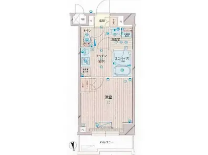 ルーブル上板橋(1K/1階)の間取り写真