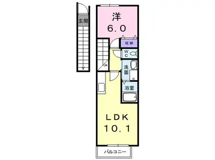 ソレアード(1LDK/2階)の間取り写真