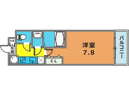 AILE御影塚町(1K/2階)の間取り写真