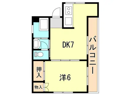 ウィーズ板宿(1DK/3階)の間取り写真