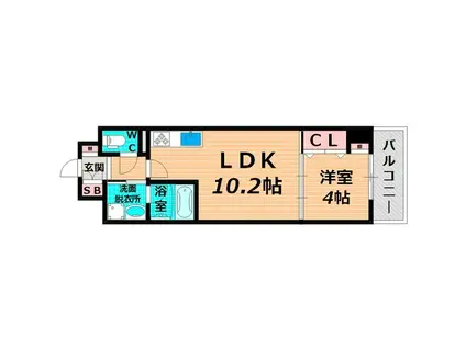 ラ・フォート城北公園(1LDK/1階)の間取り写真