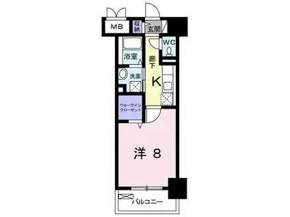 メゾン・ラフレシール(1K/6階)の間取り写真