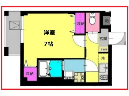 ビーカーサ東日暮里(1K/5階)の間取り写真