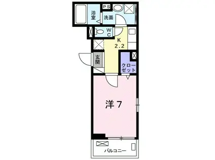 ロンガ ヴィータ和泉(1K/2階)の間取り写真