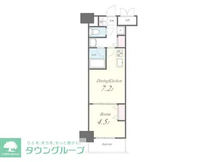 ROOTS SHINJUKU WAKAMATSUCHO(1DK/11階)の間取り写真