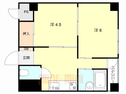 大洋マンション(2DK/3階)の間取り写真