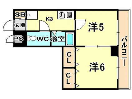 エルデンハイム(2K/3階)の間取り写真