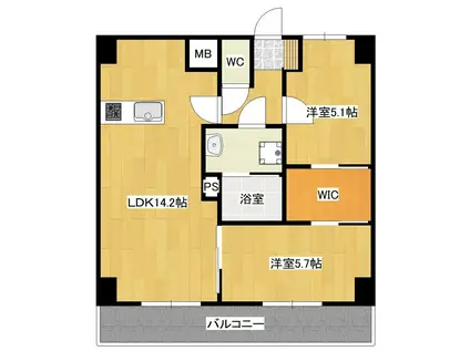 CREA COAT(2LDK/7階)の間取り写真