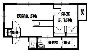 アルバーターIII(1LDK/2階)の間取り写真
