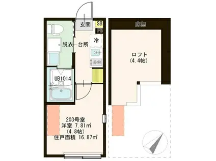 CHARME HIGASHITATEISHI(1K/2階)の間取り写真