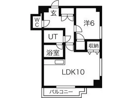 MAISONHOXIN南10条(1LDK/2階)の間取り写真