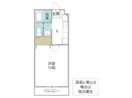 リシィーヴ新町(1K/1階)の間取り写真