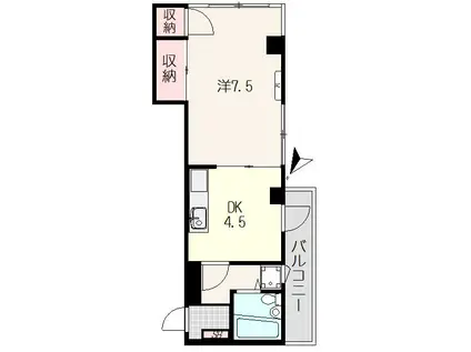 アランコーポ(1DK/3階)の間取り写真