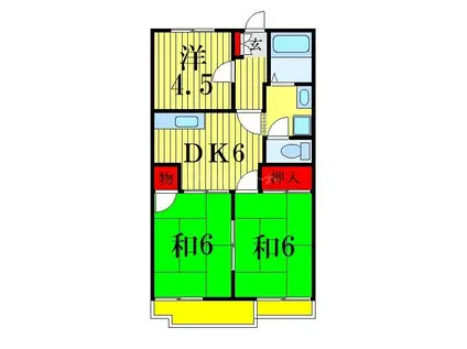 クリザンテーム高橋(3DK/1階)の間取り写真