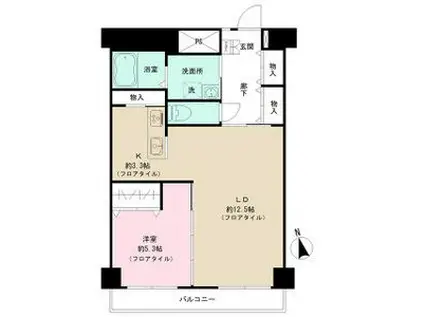 リベルテ鶴舞(1LDK/9階)の間取り写真