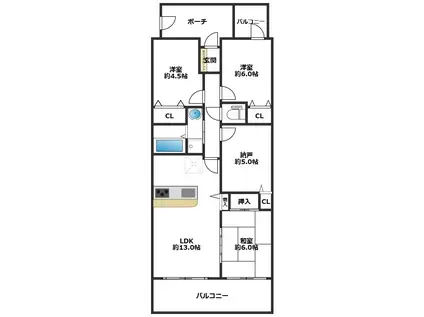 サングレイド加古川II (3SLDK/3階)の間取り写真