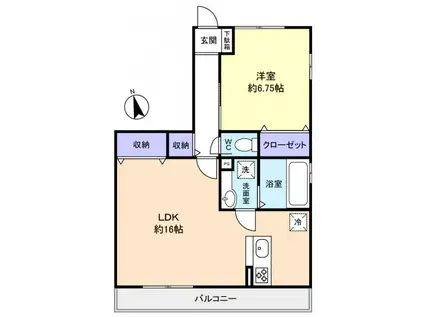 JYUTO村上IIA棟(1LDK/2階)の間取り写真