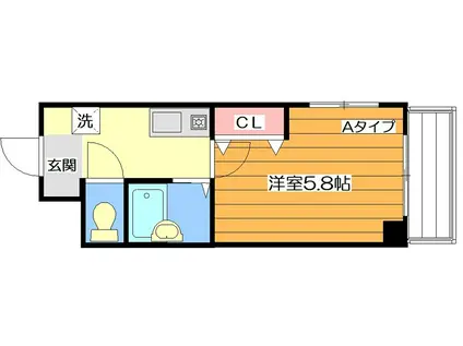 ウエストフィールドNO.4(1K/2階)の間取り写真