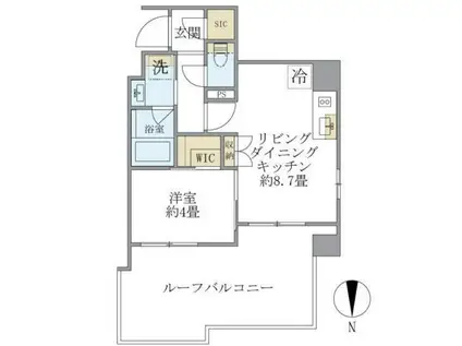 目白4丁目M(1LDK/8階)の間取り写真