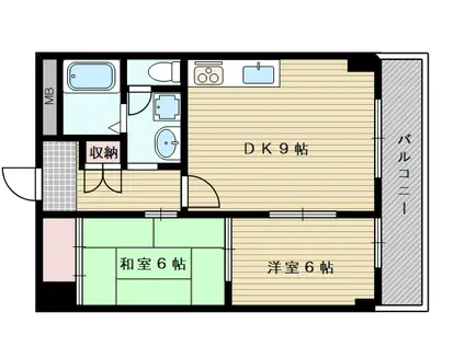 野本ビル(2DK/7階)の間取り写真