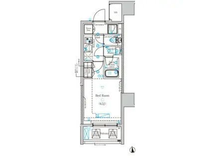DIPS亀有駅前(1K/5階)の間取り写真