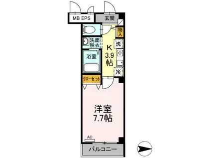 フェリーチェ・チッタ(1K/1階)の間取り写真