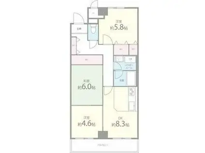 プリモ中宮(2SLDK/4階)の間取り写真