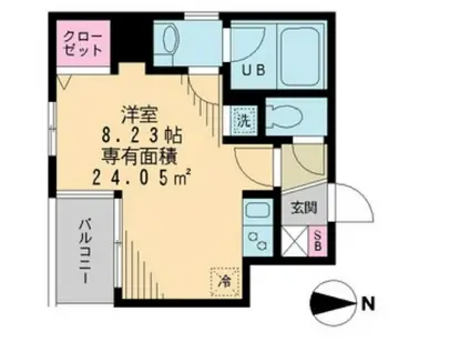 ベルメイユ ドゥ(ワンルーム/3階)の間取り写真