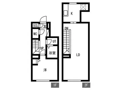 トラディス荏原中延(1LDK/6階)の間取り写真