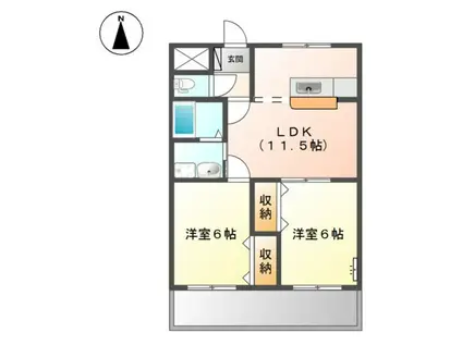 ベルエアー(2LDK/2階)の間取り写真