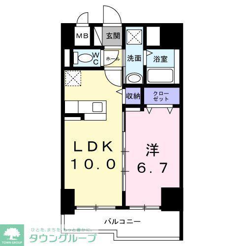 BRIGHT GATE 名古屋(1LDK/4階)の間取り写真