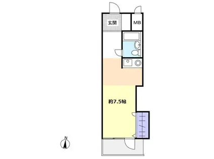 瀧川ブリックコート(ワンルーム/1階)の間取り写真