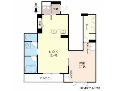 TSUBOENO(1LDK/2階)の間取り写真