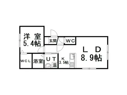 レーベンオーク(1LDK/1階)の間取り写真