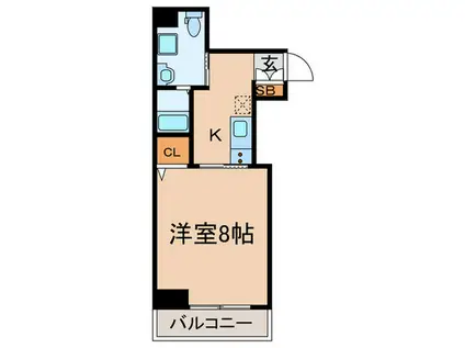 ワコーレヴィータ鷹取駅前(1K/7階)の間取り写真