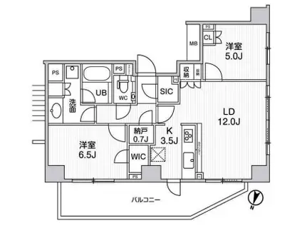 パークハウス練馬春日町(2LDK/5階)の間取り写真
