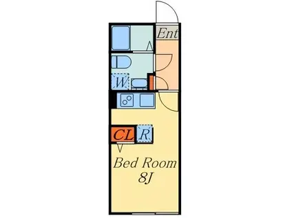 ブランシェ鷺ノ宮II(1K/4階)の間取り写真