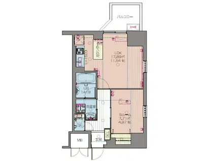 プレジオ本町(1LDK/3階)の間取り写真