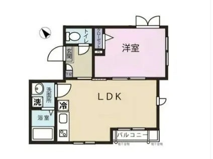 エスポワール東大井(1LDK/2階)の間取り写真