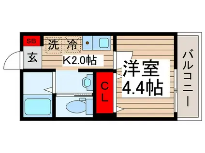 MELLAS新秋津(1K/1階)の間取り写真