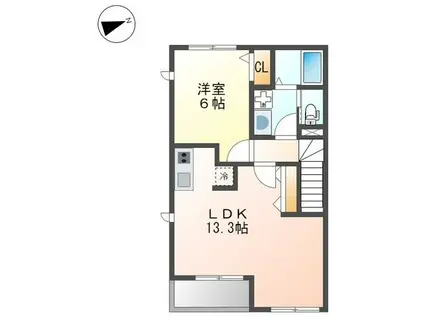 FORTUNA(1LDK/2階)の間取り写真