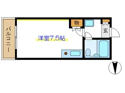 コーポエトランゼII(ワンルーム/2階)の間取り写真