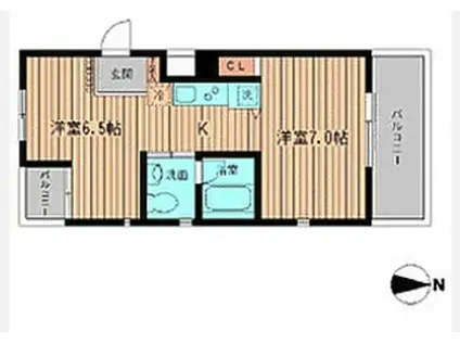 ヌーヴ早稲(1DK/3階)の間取り写真