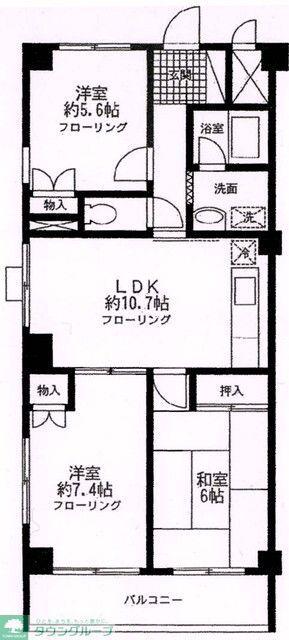 ウエストロード上石神井(3LDK/3階)の間取り写真