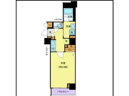 ディアレイシャス市谷薬王寺(1K/8階)の間取り写真